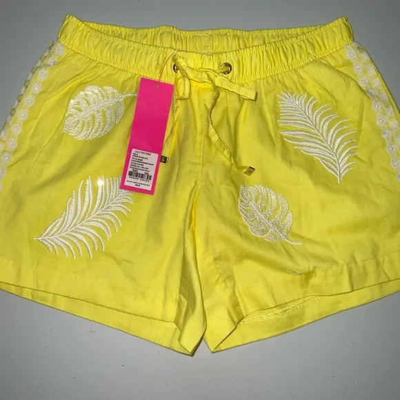Lilly Pulitzer NWT 5" Katia Emb Shorts Watch Hill Yellow Fiesta Size XXS - Picture 8 of 16